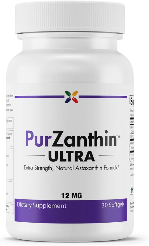Stop Aging Now PurZanthin Ultra Natural Astaxanthin, 12 MG Softgels (1 Pack)