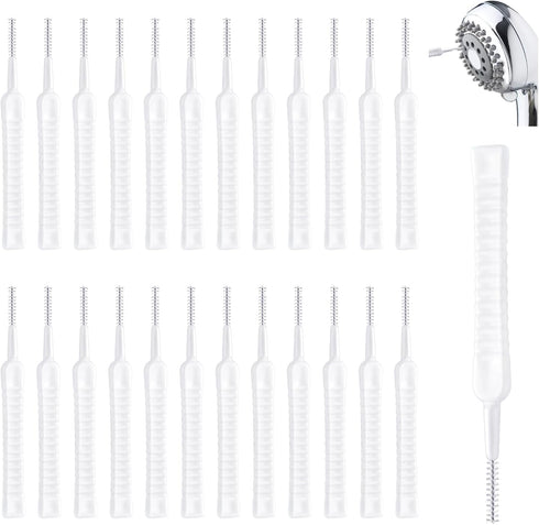 Patelai 60 Pcs Mini Shower Head Cleaner Picks, Anti Clogging Nylon Cleaning Brush for Shower, Window Slot, Keyboard