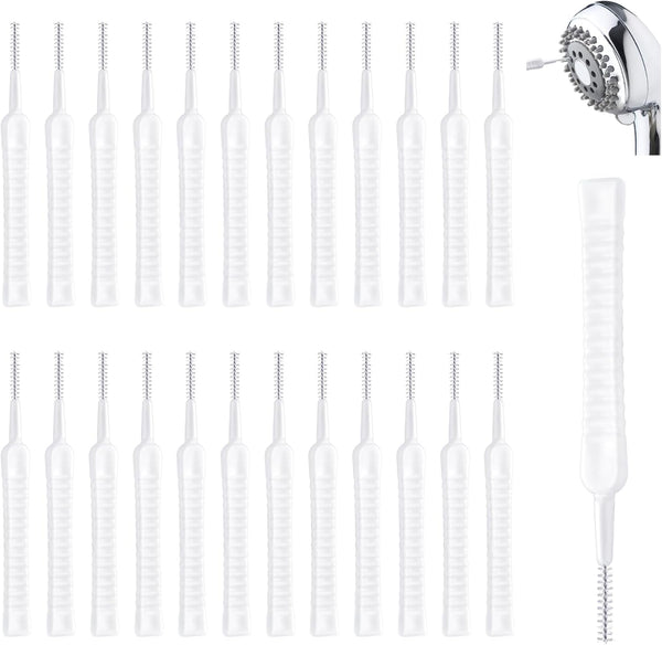 Patelai 60 Pcs Mini Shower Head Cleaner Picks, Anti Clogging Nylon Cleaning Brush for Shower, Window Slot, Keyboard