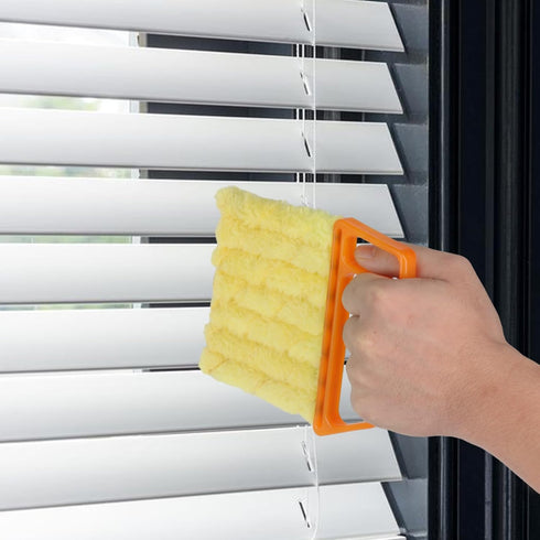 2pcs Window Venetian Blind Cleaner Duster Tool, 7 Finger Blind Duster Brush & Shutter Cleaner Brushes with Washable