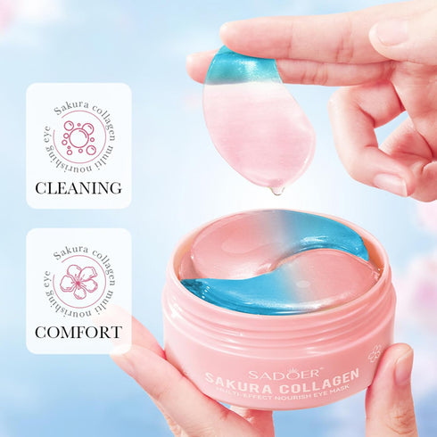 Sakura Eye Masks, 30 Pairs Collagen Gel Under Eye Patches, Moisturizing & Anti-Aging Skincare