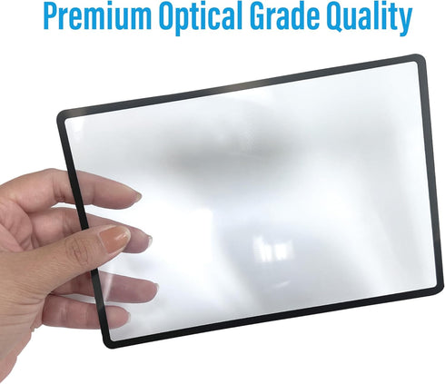 MagniPros Premium 3X (300%) Page Magnifying Lens with 3 Bonus Bookmark Magnifiers for Low Vision Aids