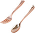 48Pcs Party Disposable Plastic Mini Forks and Spoons Set Polished Gold Cutlery Plastic Tasting Spoons Flatware Forks and Spoons for Small Appetizers and Desserts, Rose Gold by mollensiuer