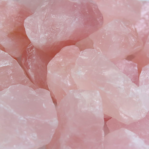 Rose Quartz Crystals, Raw Crystals Bulk, Tumbled Stones and Crystals, Rock Collection, Healing Crystals (1LB)