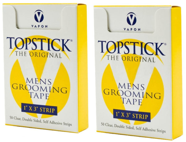 Topstick 1" X 3" Clear Double Tape, 50 Strips in Each Box (2 Boxes), Hypo-Allergenic