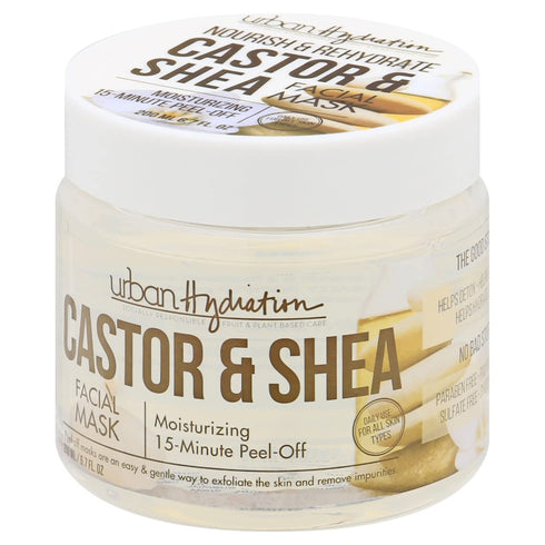 Urban Hydration Skincare Nourish & Rehydrate Castor & Shea Facial Peel-off Mask - 6.7 Ounce for Hydrating Skin