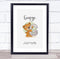 The Card Zoo New Baby Birth Details Christening Nursery Bear Initial G Keepsake Gift Print