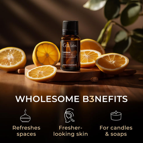 Set Set 2x0.34 oz Orange Essential Oil for Diffuser & Lemon Essential Oil for Diffuser - Aromatherapy Grade Essential
