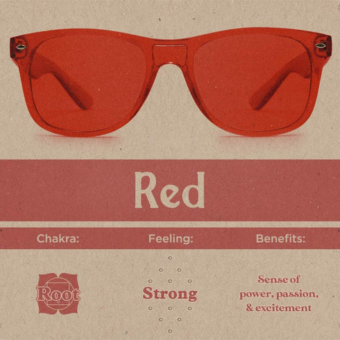 PURPLE CANYON Red Color Therapy Glasses for Chakra Healing and Chromotherapy, Mood Enhancement