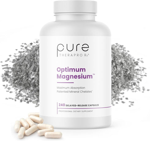 Optimum Magnesium Glycinate Capsules - Chelated Magnesium for Maximum Absorption, 240 Vegan Capsules