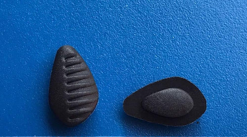BEHLINE Eyeglasses Nose Pads, 2 Pairs Soft Silicone Push-in Replacement for Glasses and Sunglasses (Black)