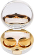Honbay Fashion Marble Contact Lens Case, Portable Box Kit with Mirror (Round) (Gold)