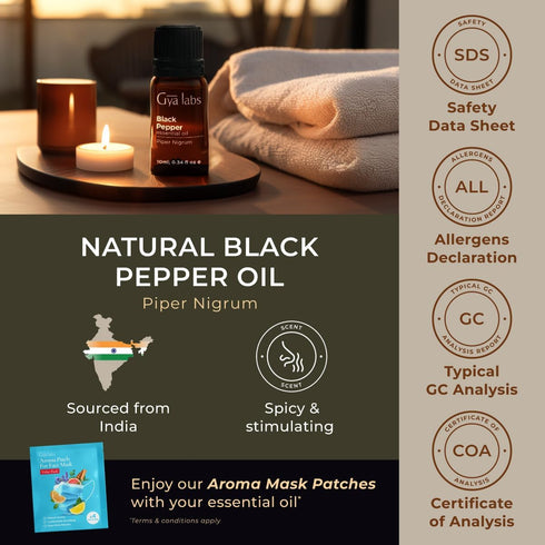 Set Set 2x0.34 oz Chili & Black Pepper Essential Oil - Aromatherapy Grade Essential Oils - fl - Gya Labs