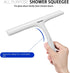 Squeegee(10 inch-White) All-Purpose Shower Squeegee for Shower Glass Door with Adhesive Hook, Silicone Squeegee