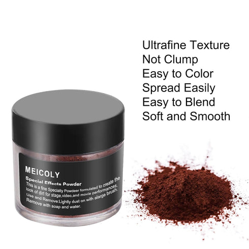 MEICOLY Brown Special Effects Powder, Ultrafine Loose Dirt Powder for Stage and Halloween Makeup, 0.88Oz