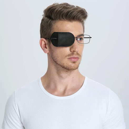 6pcs Eye Patches for Glasses - Large Size, Black