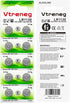 Vtreneg 10 Pack LR1130 L1131F LR54 L1131C 189 389 390 AG10 1.5V Battery Alkaline Battery for Sound Book Button Cell