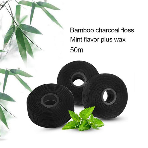 8Pcs/Pack Bamboo Charcoal Dental Flosser Mint Flavor Dental Floss 50M Each with Box