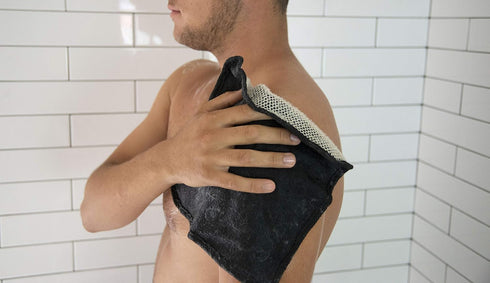 Terry Wash Cloths for Face and Body, Dual-Sided Cleansing and Exfoliating Washcloths, Black, 3 Count
