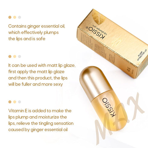 KISSIO Lip Plumper, Plant Extracts Plumping Lip Serum, Moisturizing Gloss for Fuller Lips, 5.5ml, Clear