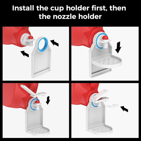 KERZEAT Nozzle Laundry Detergent Dispenser Cup Holder & Force-Saving Switch, Drip Catcher, Soap Dispenser, Room