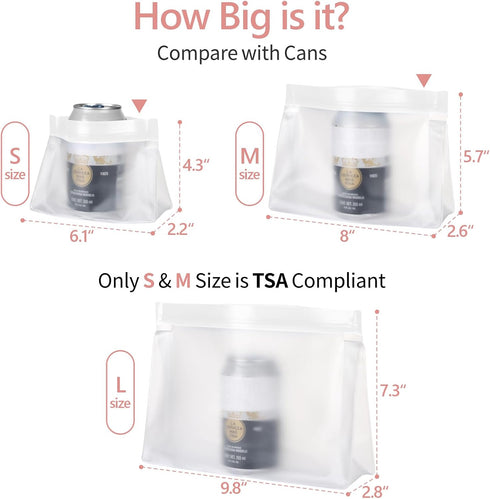 PACKISM Leak Proof Clear Toiletry Bag, TSA Approved with Reinforced Seams, Reusable Clear Travel Bags for Toiletries