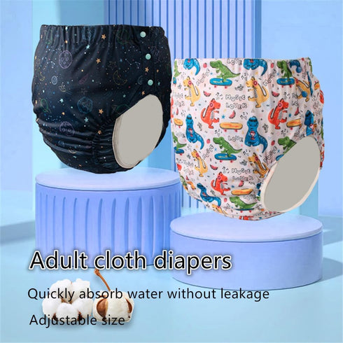 Unisex Reusable Adult Waterproof Cloth Diapers with Diaper Inserts,Adjustable Incontinence Pocket Diaper