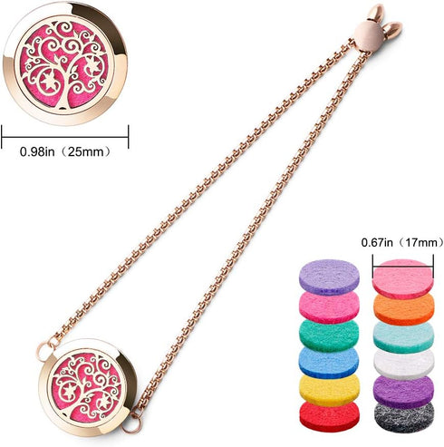 Set 24 12 Set ttstar Essential Oil Diffuser Bracelet Stainless Steel Aromatherapy Locket Adjustable Bracelet