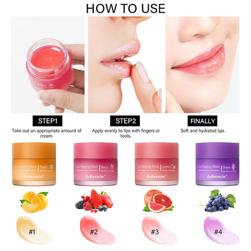 Sleeping Lip Mask, Long-Lasting Nourish & Hydrate Lip Mask, Lip Balm, Anti-chapped Lip Cream (01# Peach)