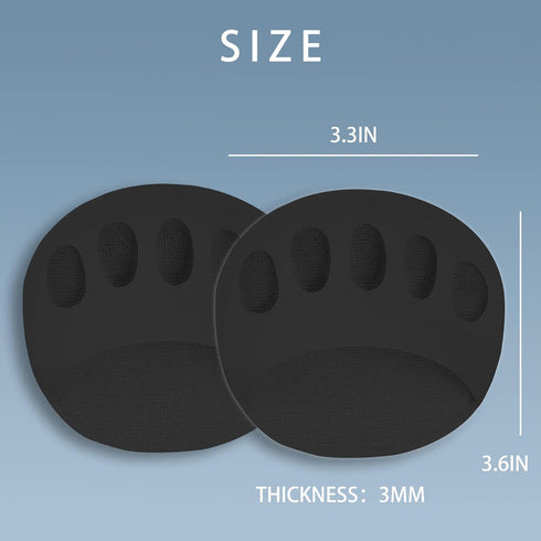 Ball of Foot Cushions - 7 Pairs Black Metatarsal Pads for Pain Relief, Invisible Socks for Women and Men