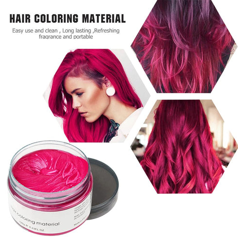 Red Temporary Hair Color Wax - SOVONCARE Washable Gray Hair Dye for Men & Women, 4.23 oz Styling Clay