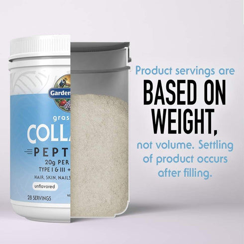 Garden of Life Grass Fed Collagen Peptides Powder, Unflavored Hydrolyzed Collagen Protein for Hair, Skin, Joints - 28