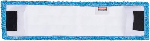 Rubbermaid Commercial Products Microfiber Adaptable Flat Mop Pad, Blue, Removes Viruses & Bacteria, Washable, for Heavy-Duty Cleaning on Hardwood/Tile/Laminated Floors in Kitchen/Lobby/Office Large