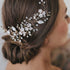 Unsutuo Flower Bride Wedding Headbands - Silver Crystal Bridal Hair Vine for Women & Girls