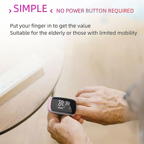 Pulse Oximeter Fingertip, Rechargeable Blood Oxygen Saturation Monitor, Accurate Fast SpO2 Reading (Pink)