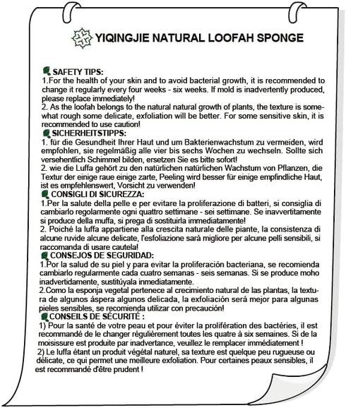 Natural Loofah Sponge Exfoliating Body Scrubber (3 Pack), Eco-Friendly Biodegradable Shower Luffa Sponge for Women and