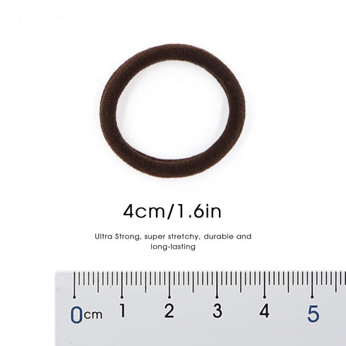 HOYOLS Soft Seamless Hair Ties, Dark Brown Stretch Elastic Ponytail Holders for Women, 100 Pcs (Espresso)