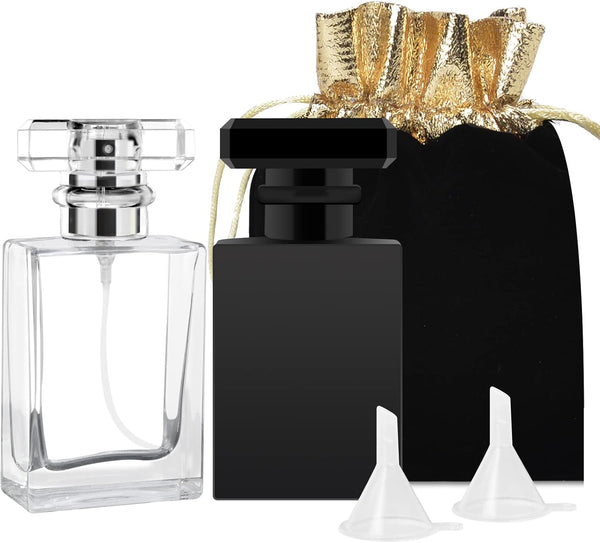 Luxsego Perfume Bottle Atomizer - 30ML/1oz Refillable Fine Mist Spray Bottles with Storage Bag & Funnels