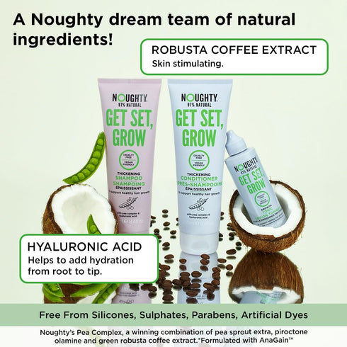 Noughty Get Set, Grow Hair Growth Shampoo, 250 ml, Vegan Thickening Regrowth Repair