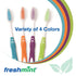 FRESHMINT (144 Pack) Individually Wrapped Premium Toothbrushes, Oversized Easy Grip Handle, Soft Nylon Bristles