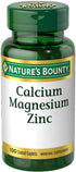 Nature's Bounty Calcium Magnesium & Zinc Caplets, 100 Count, Supports Immune & Bone Health