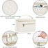 Wandering Nature Makeup Bag, Travel Makeup Organizer in Eco Vegan Leather, Milky White (Patent Pending)