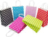 Small Polka Dot Gift Bags, Black Kraft Paper Bags with Handles for Party Favors, 12 PCS