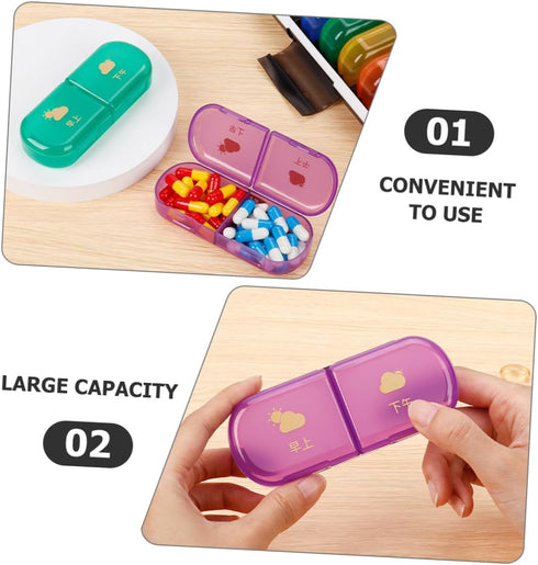 OFFIGAM 7-Day Weekly Pill Organizer Portable Travel Case with Compartments Wear-Resistant Medicine Storage Box