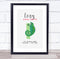 The Card Zoo New Baby Birth Details Christening Nursery Initial I Iguana Keepsake Gift Print