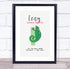 The Card Zoo New Baby Birth Details Christening Nursery Initial I Iguana Keepsake Gift Print