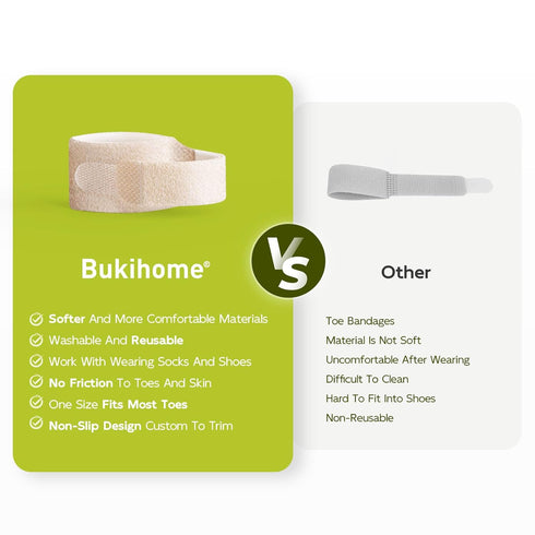 Hammertoe 20 Pack Hammer Bukihome Corrector - Toe Straighteners - Broken Toe Wraps - Realign Bent, Curled, Crooked