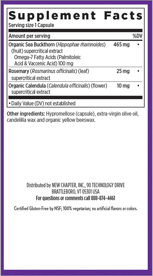 New Chapter Supercritical Omega 7 with Sea Buckthorn, Plant Sourced Fatty Acids, 60 Vegetarian Capsules
