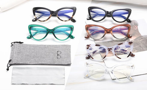 Viseng Womens Oversized Cateye Reading Glasses, Blue Light Computer Glasses Stylish Reader (black +1.5)