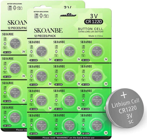 SKOANBE 24 Packs 3V CR1220 Lithium Button Coin Cell Battery